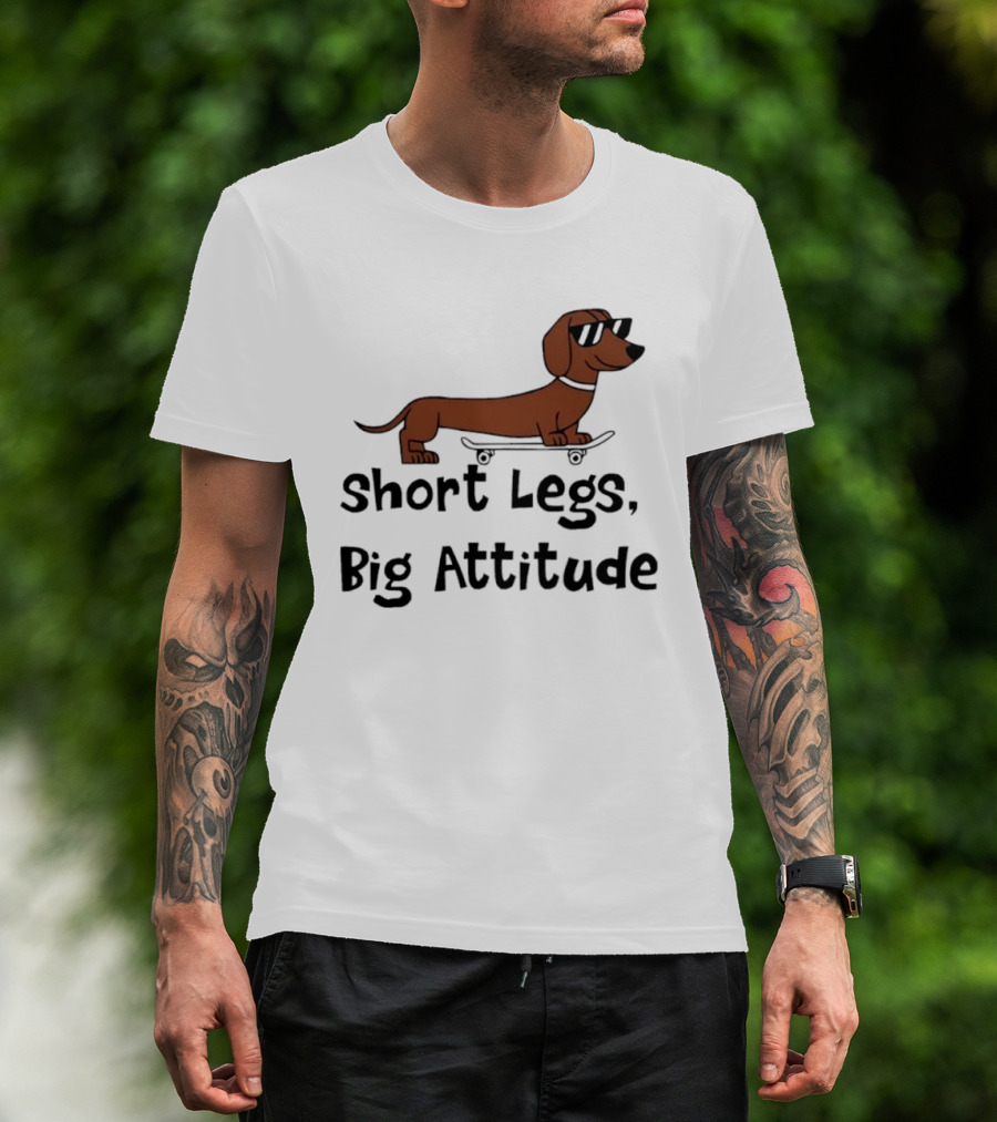 Dachshund Skater Short Legs Big Attitude T-Shirt