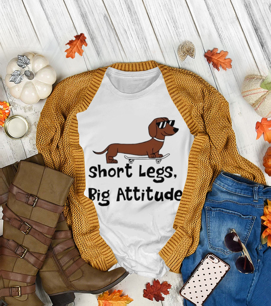 Dachshund Skater Short Legs Big Attitude T-Shirt