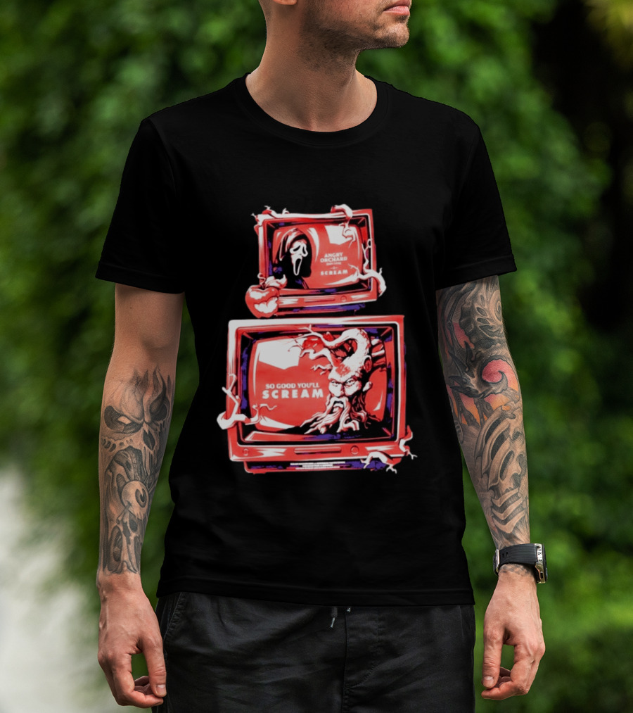 Angry Orchard Hard Cider So Good You'll Scream Retro TV Horror T-Shirt