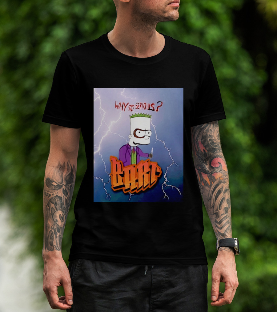 Bart Simpson Why So Serious Joker Lightning Mashup T-Shirt