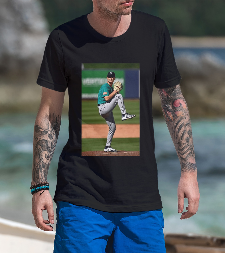 Seattle Mariners Kade Anderson Pitching Stance T-Shirt