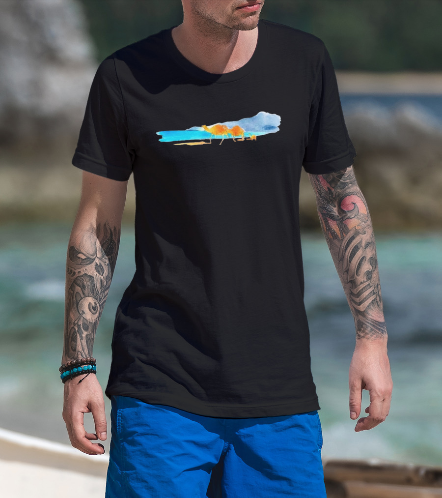 Oman Camel Limited Edition Watercolor Landscape T-Shirt