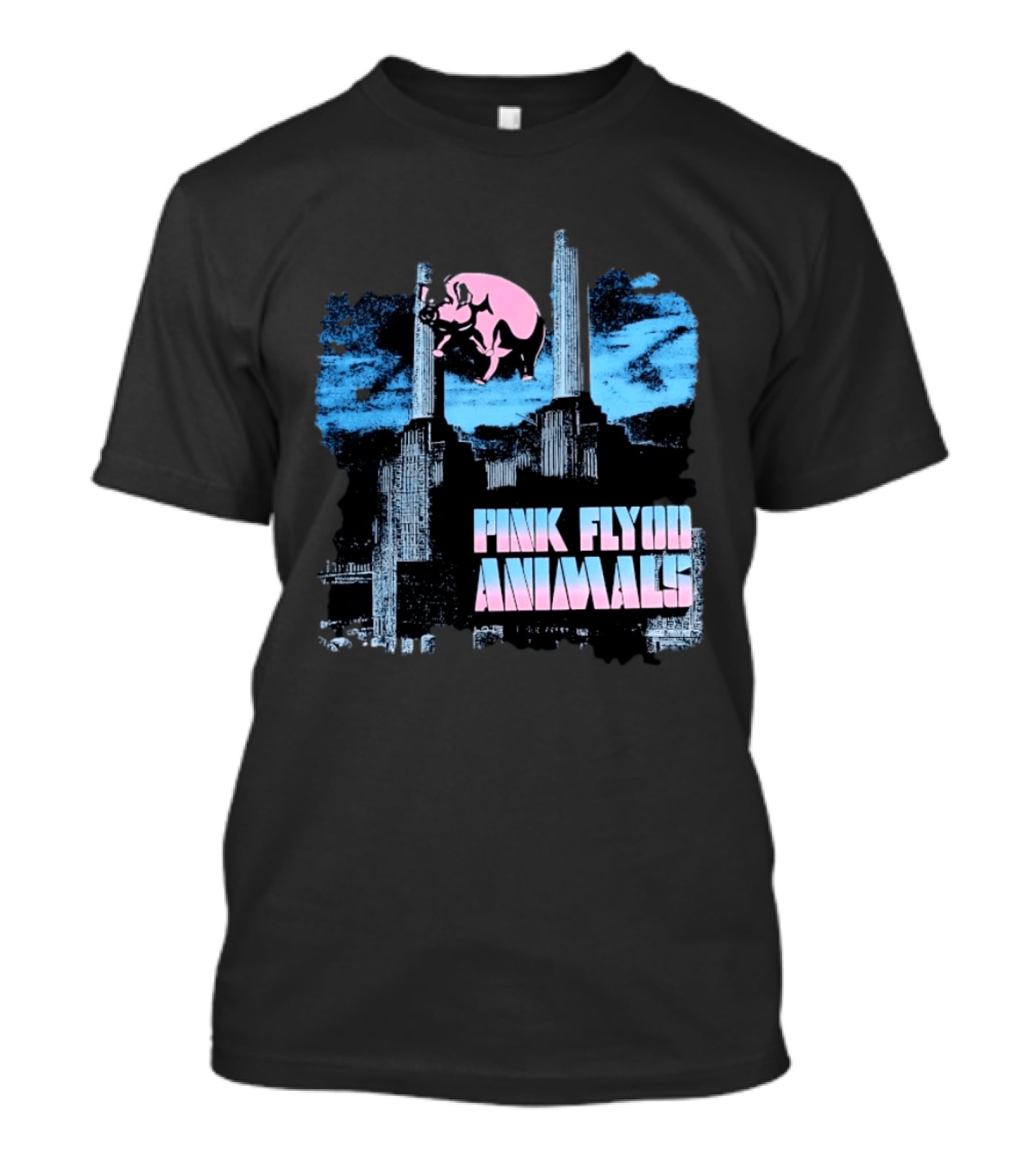 Pink Floyd Animals Album Cover Flying Pig Battersea Power Station T-Shirt
