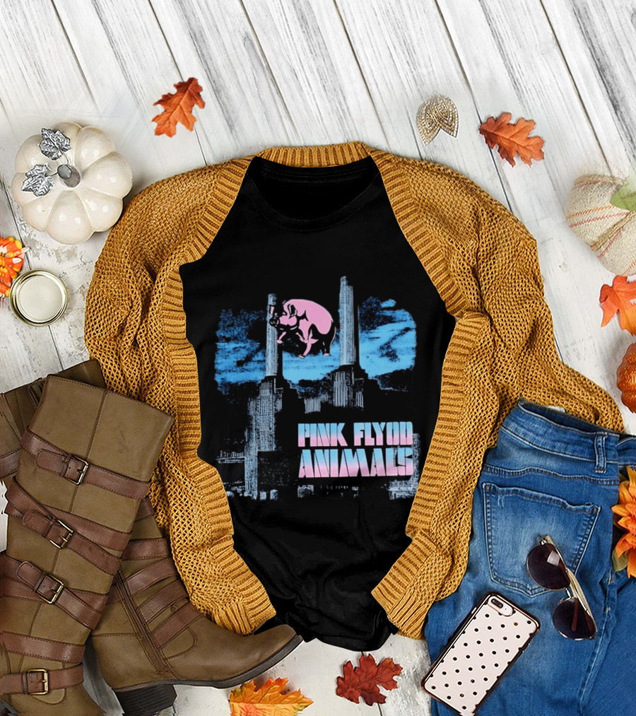 Pink Floyd Animals Album Cover Flying Pig Battersea Power Station T-Shirt