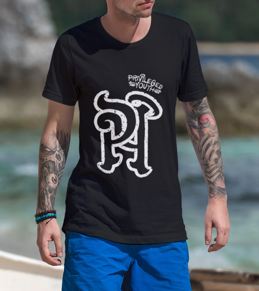 Privileged Youth Shaka Wear White Puff Oversized PA T-Shirt