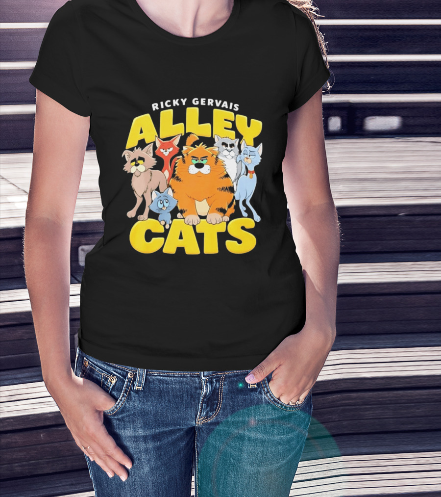 Ricky Gervais Alley Cats Cartoon Friends T-Shirt