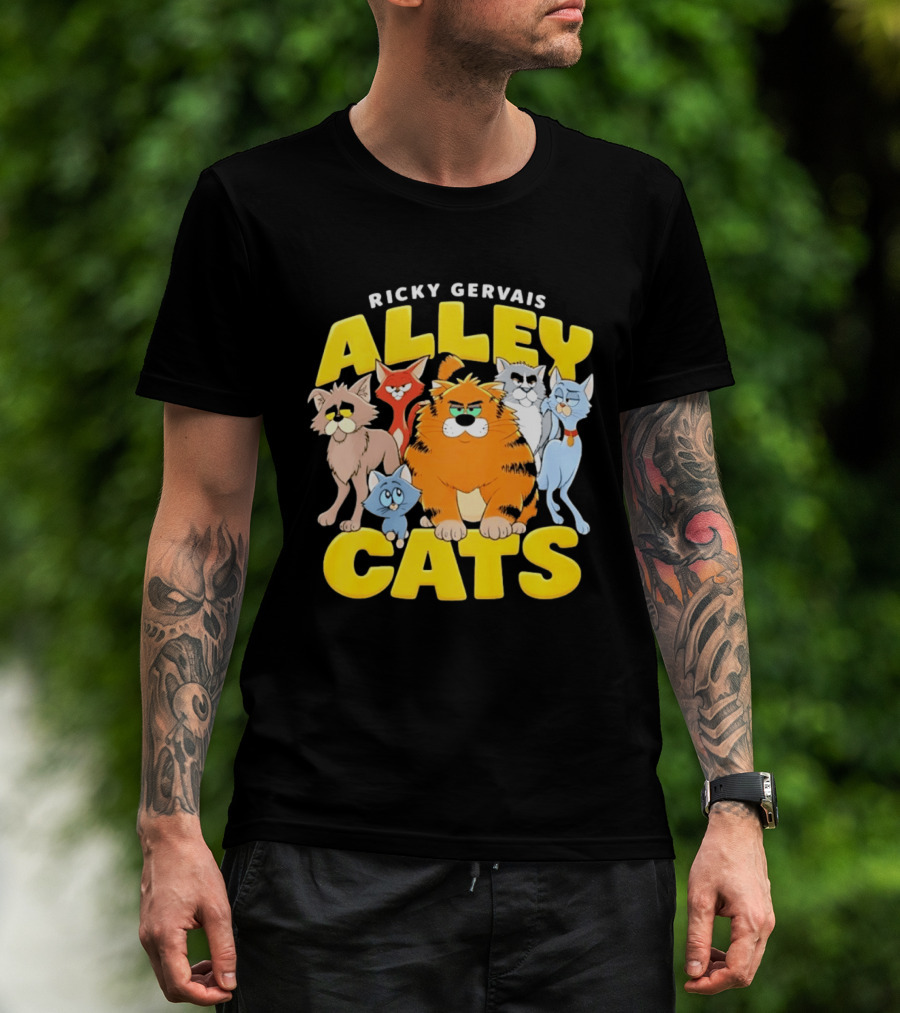 Ricky Gervais Alley Cats Cartoon Friends T-Shirt