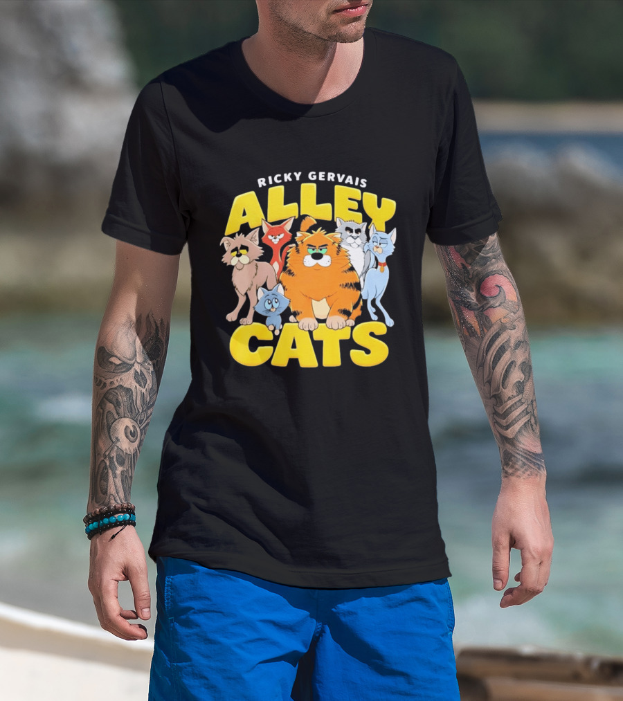 Ricky Gervais Alley Cats Cartoon Friends T-Shirt