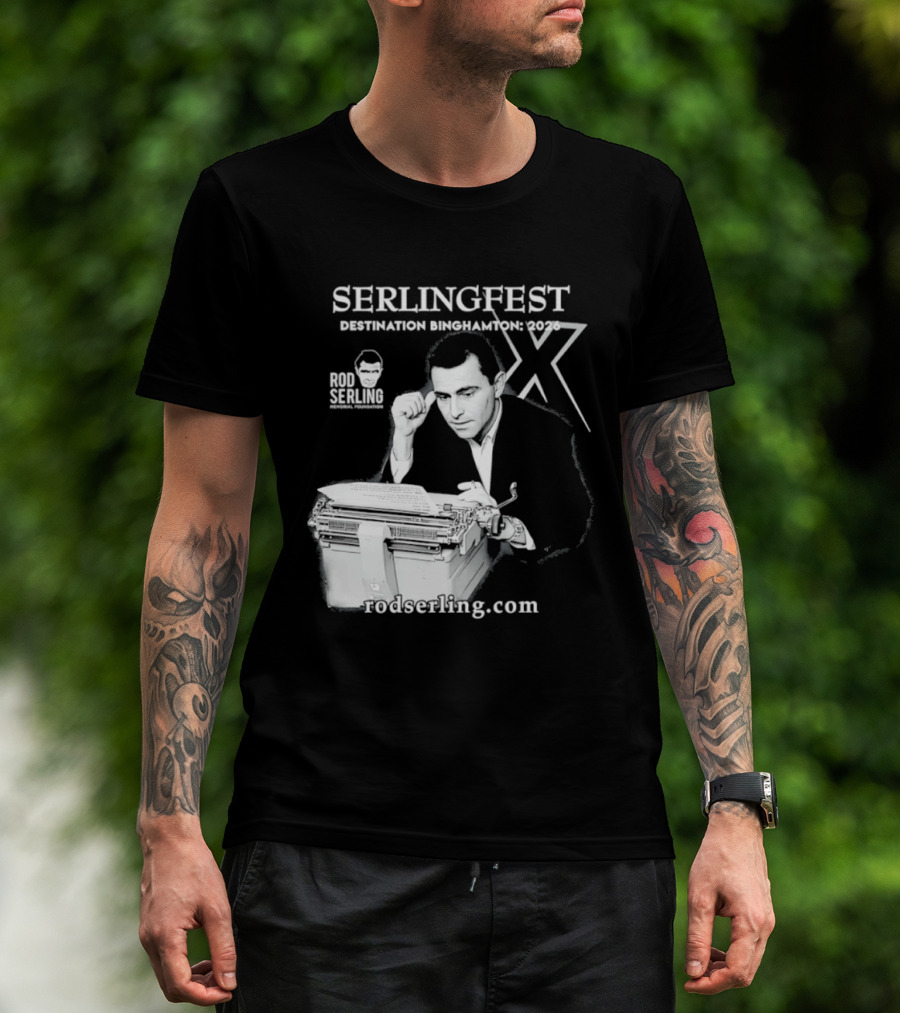 Serlingfest Destination Binghamton 2026 Rod Serling Classic Typing Image T-Shirt