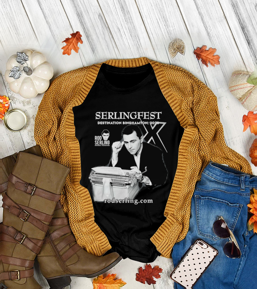 Serlingfest Destination Binghamton 2026 Rod Serling Classic Typing Image T-Shirt