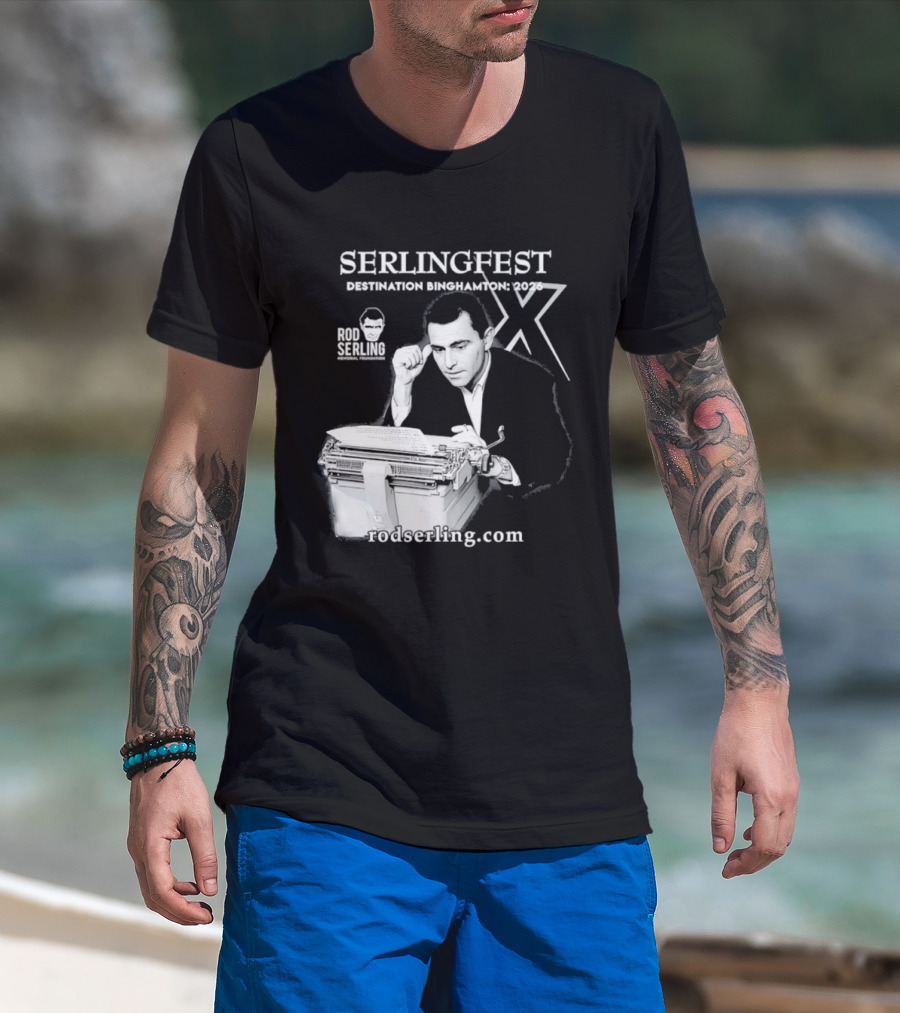 Serlingfest Destination Binghamton 2026 Rod Serling Classic Typing Image T-Shirt