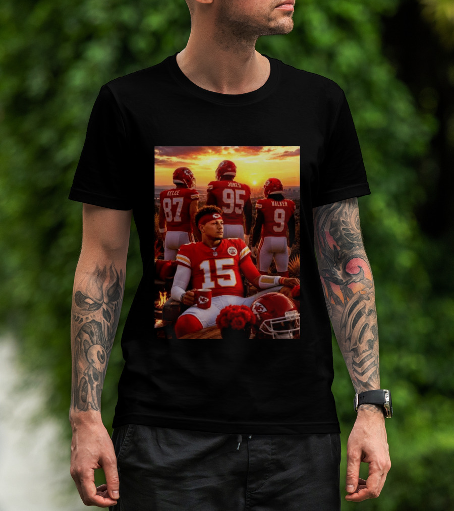 Good Morning Chiefs Kingdom Patrick Mahomes Kelce Jones Walker 87 95 9 15 T-Shirt