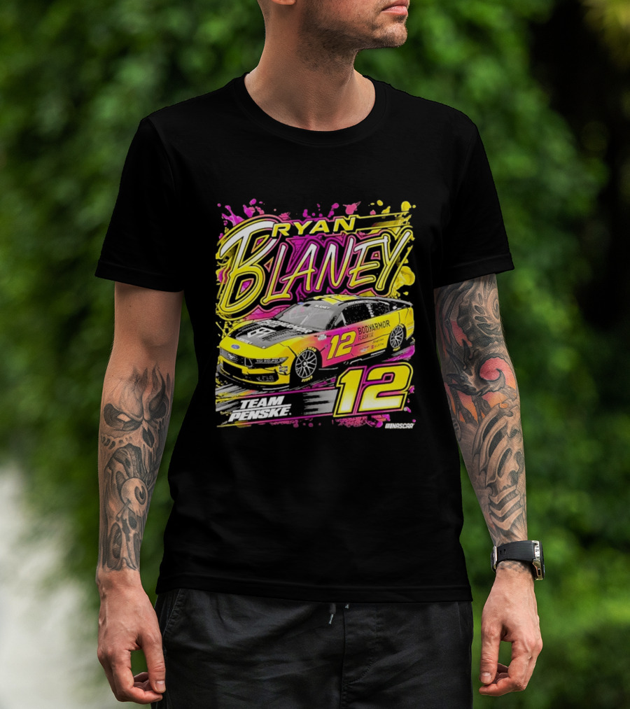 Ryan Blaney Team Penske BodyArmor Flash I.V. Car Number 12 NASCAR T-Shirt