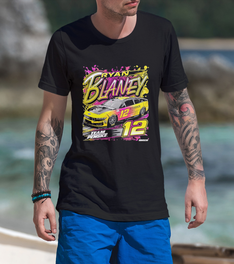 Ryan Blaney Team Penske BodyArmor Flash I.V. Car Number 12 NASCAR T-Shirt
