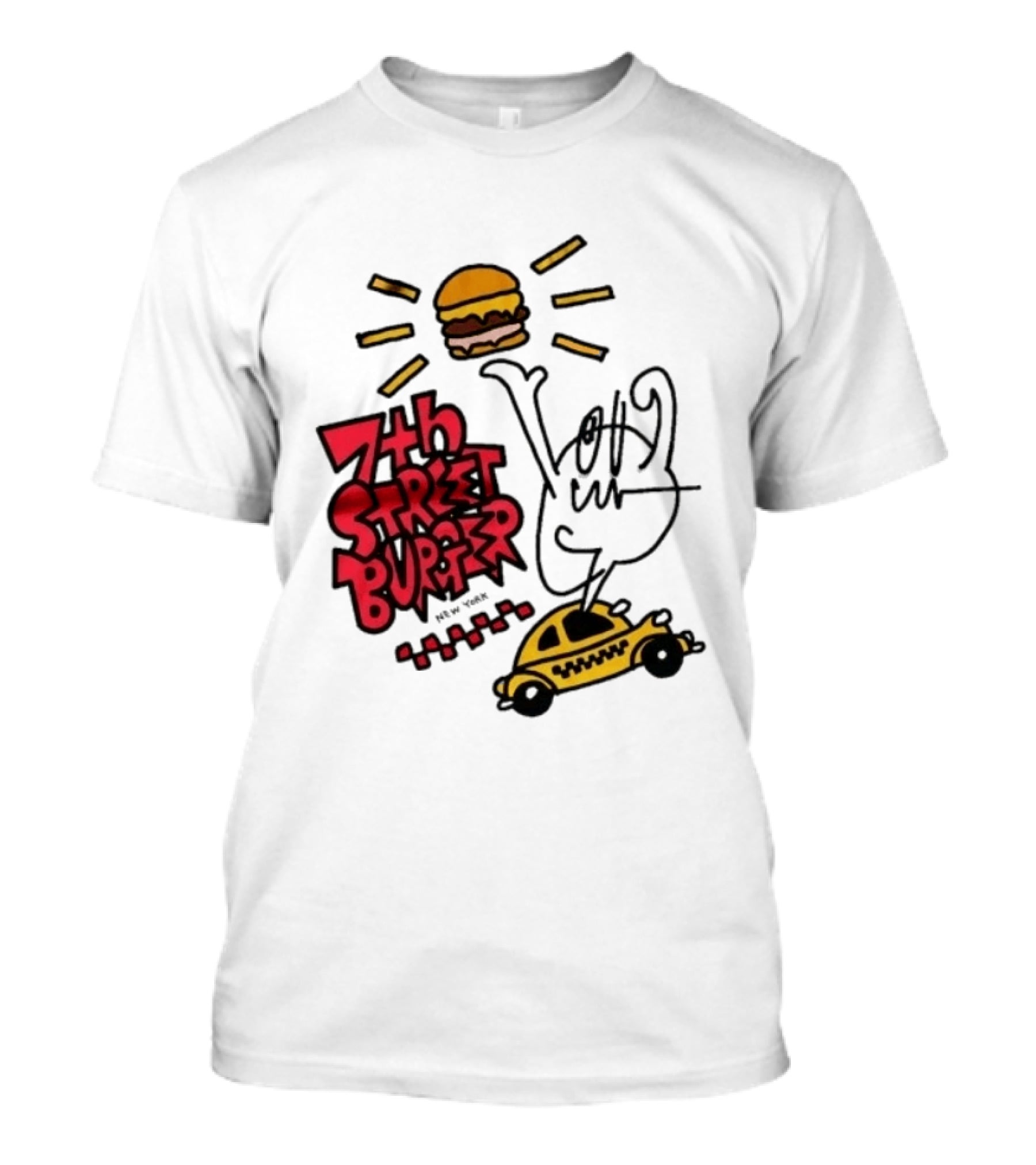 7th Street Burger Taxi With Burger And Sunbeam T-Shirt