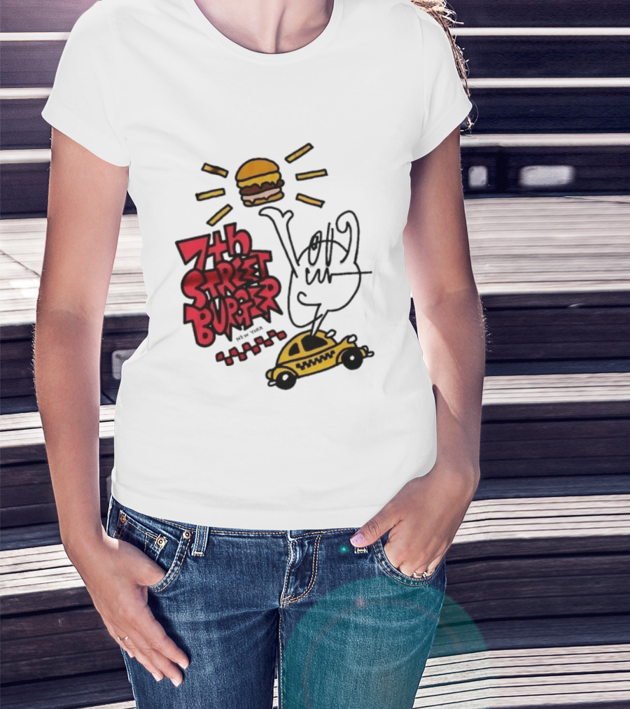 7th Street Burger Taxi With Burger And Sunbeam T-Shirt