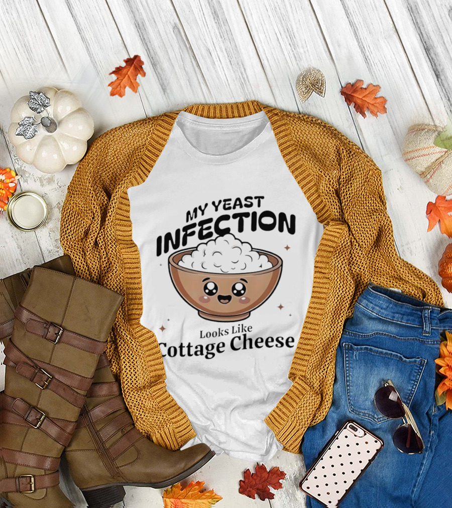 My Yeast Infection Looks Like Cottage Cheese Cute Cartoon Bowl T-Shirt