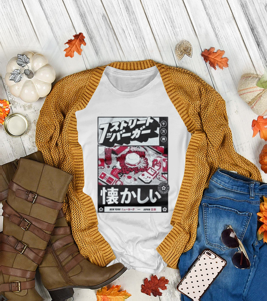 Natsukashii Street Burger New York Japan Retro Gaming T-Shirt