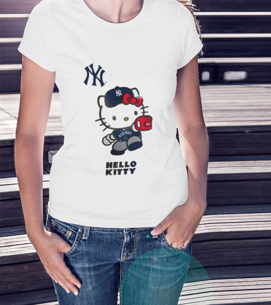 New York Yankees Hello Kitty Baseball Catcher Outfit T-Shirt