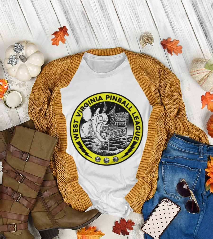 West Virginia Pinball League Mothman Weird Wonderful T-Shirt