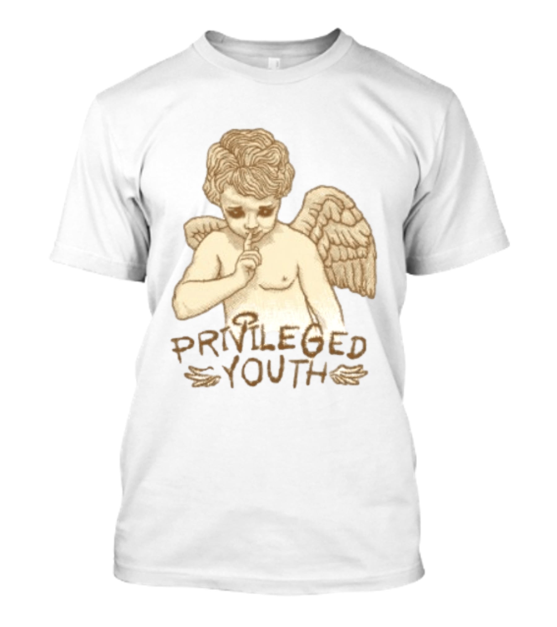 Privileged Youth Angel Oversized White Vintage Cherub T-Shirt