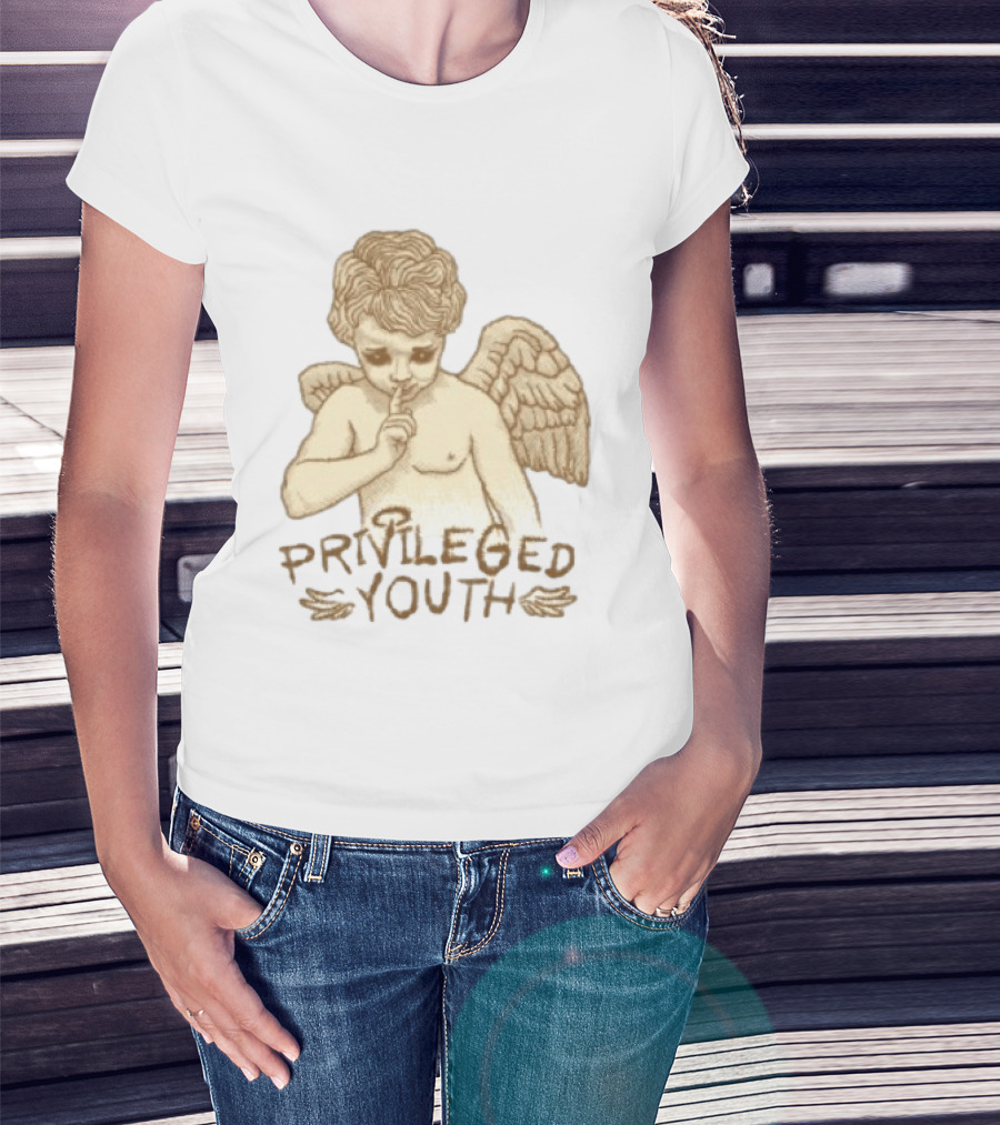Privileged Youth Angel Oversized White Vintage Cherub T-Shirt