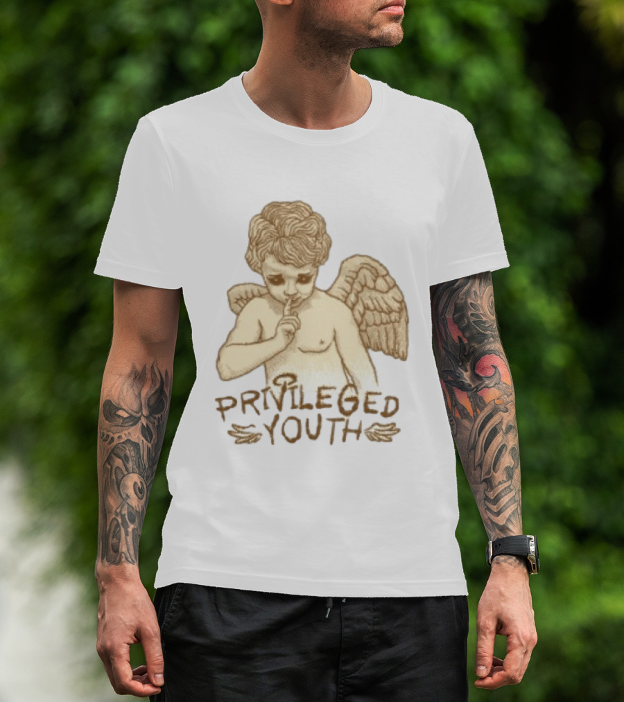 Privileged Youth Angel Oversized White Vintage Cherub T-Shirt