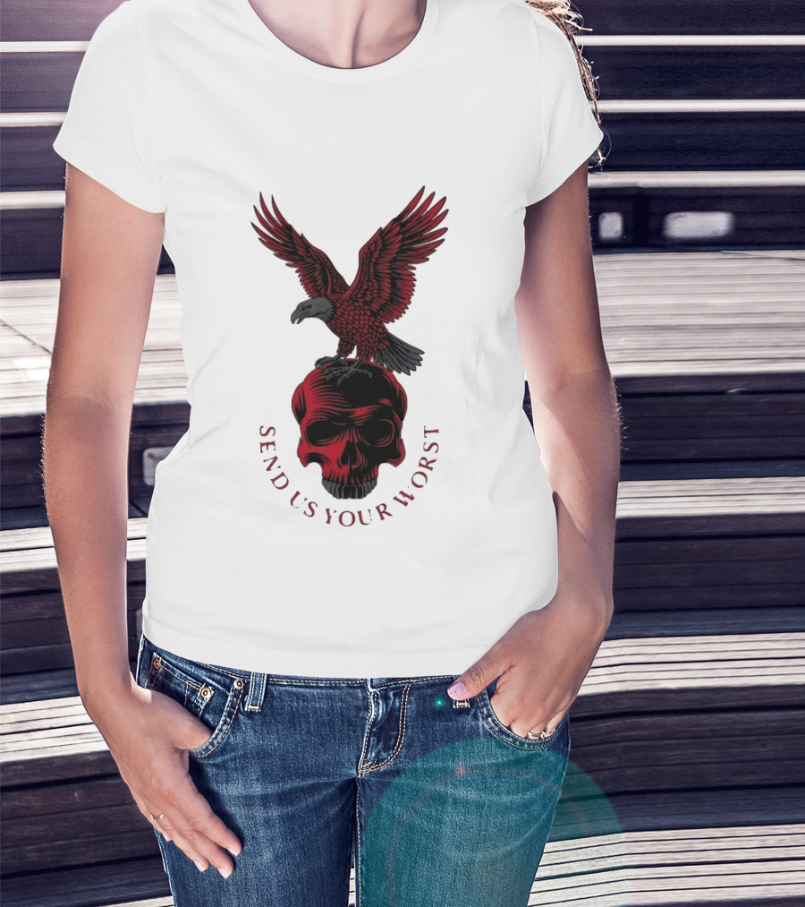 Send Us Your Worst Eagle And Skull Gothic T-Shirt