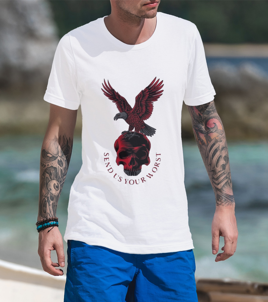 Send Us Your Worst Eagle And Skull Gothic T-Shirt