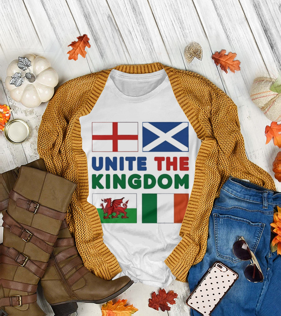 Unite The Kingdom England Scotland Wales Ireland Flags British Isles T-Shirt