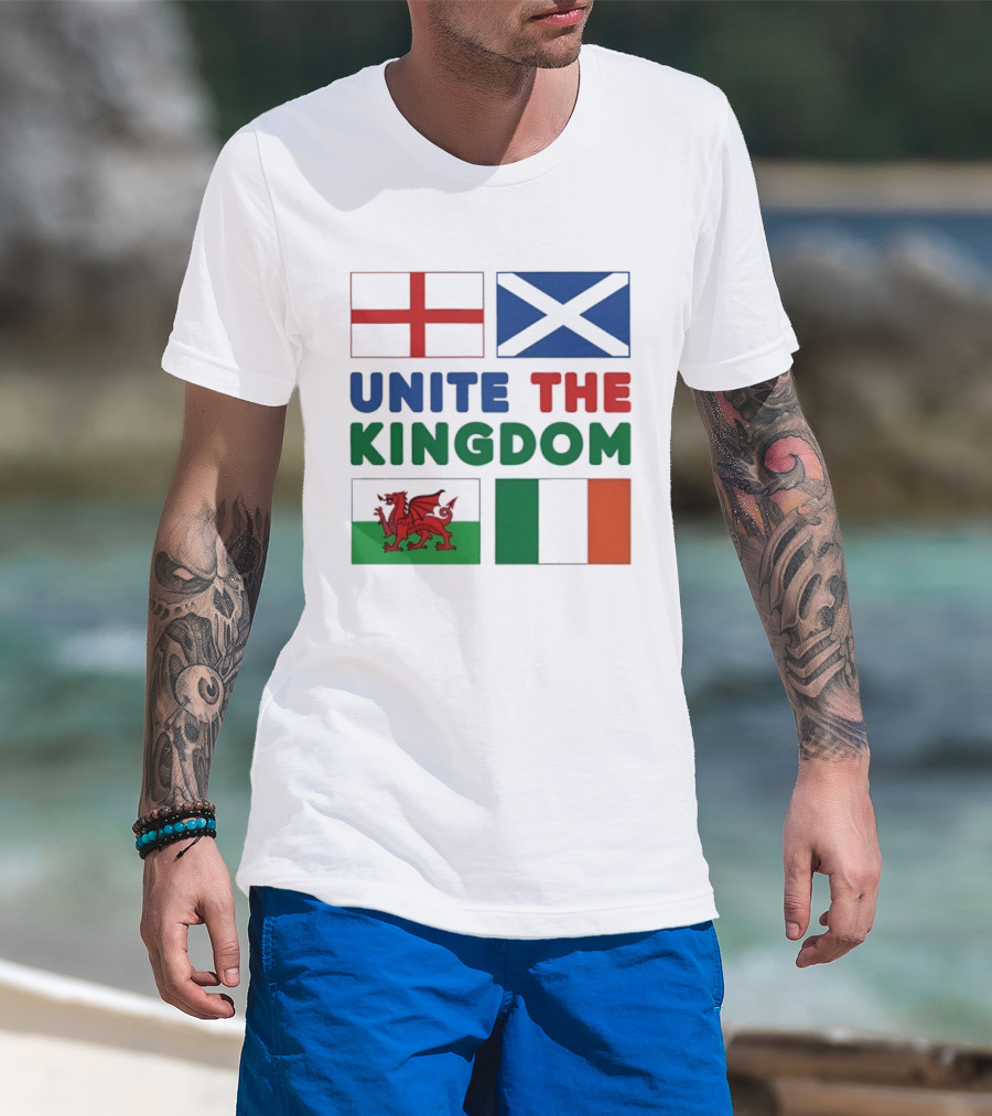 Unite The Kingdom England Scotland Wales Ireland Flags British Isles T-Shirt