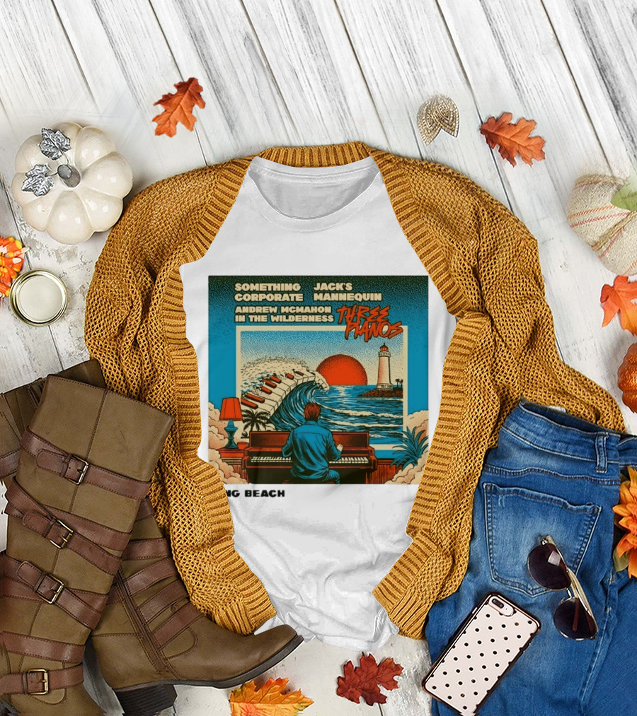 Andrew McMahon Three Pianos Long Beach Concert T-Shirt
