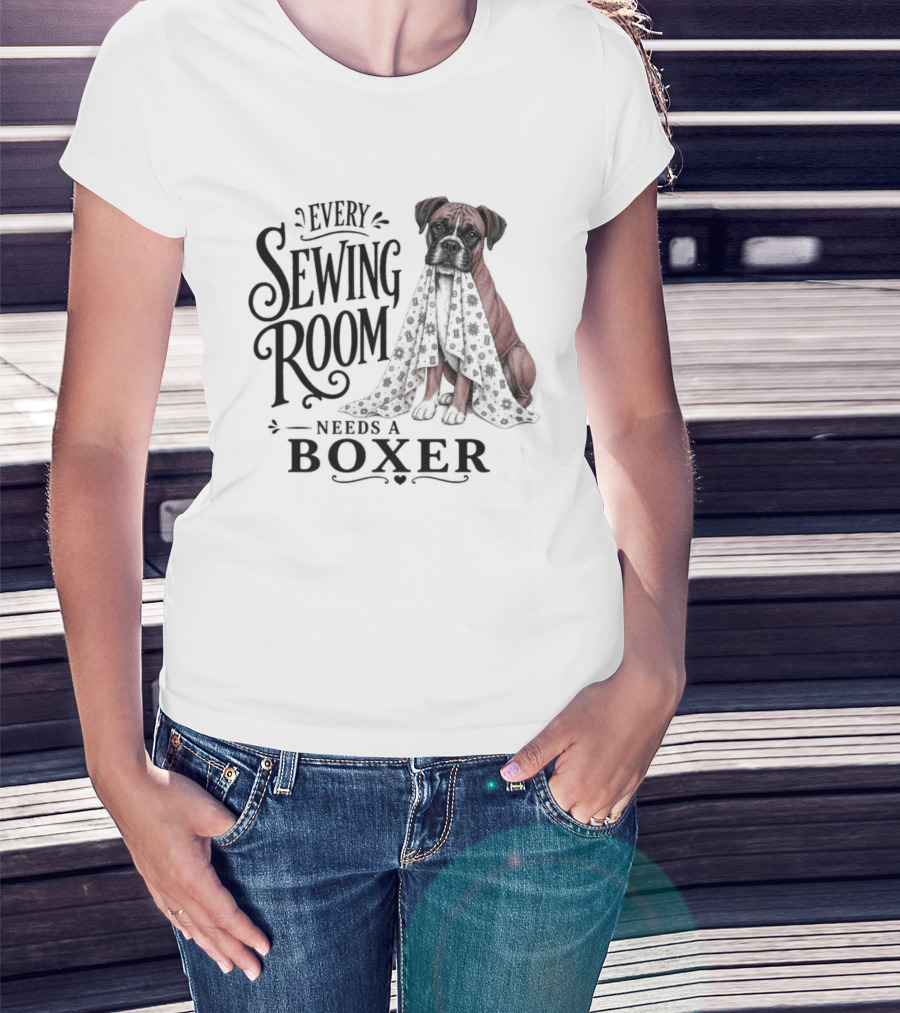 Dog Every Sewing Room Needs A Boxer Sewing T-Shirt