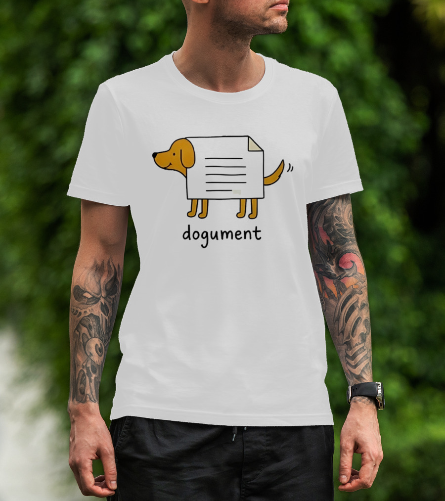 Dogument Dog Paper Pun Document Office T-Shirt