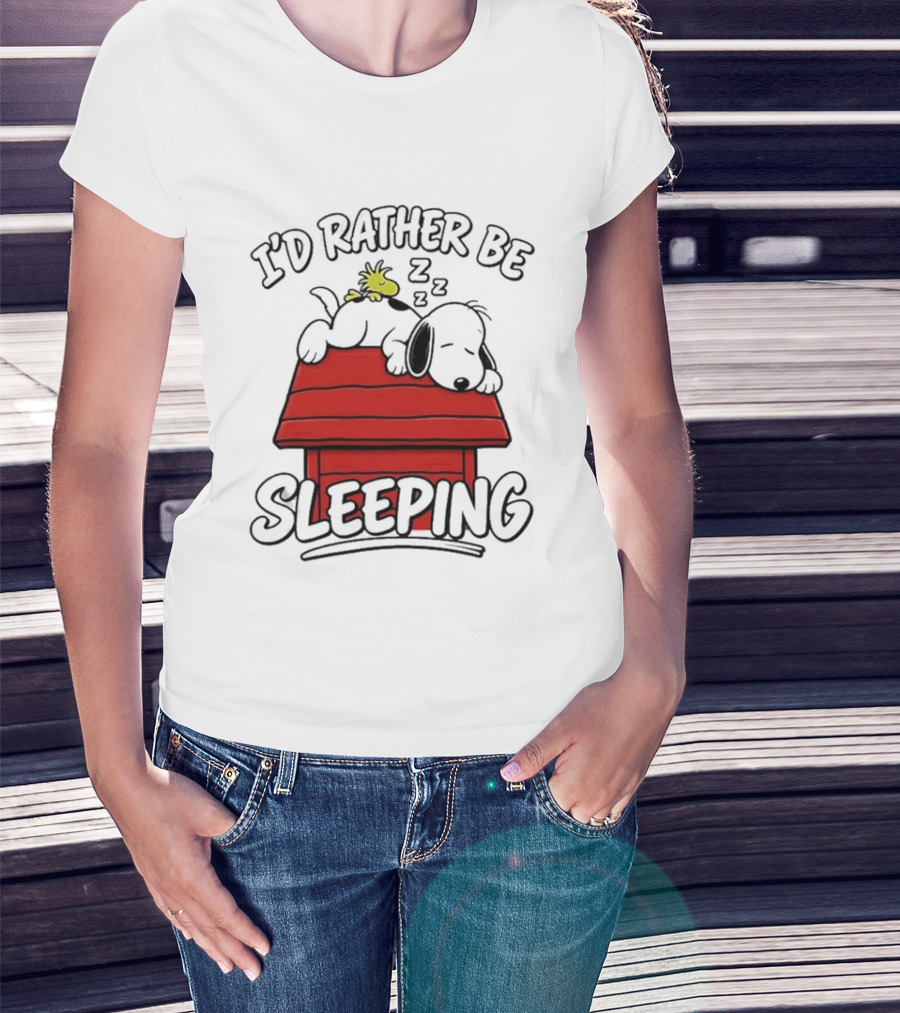 I’d Rather Be Sleeping Snoopy And Woodstock T-Shirt
