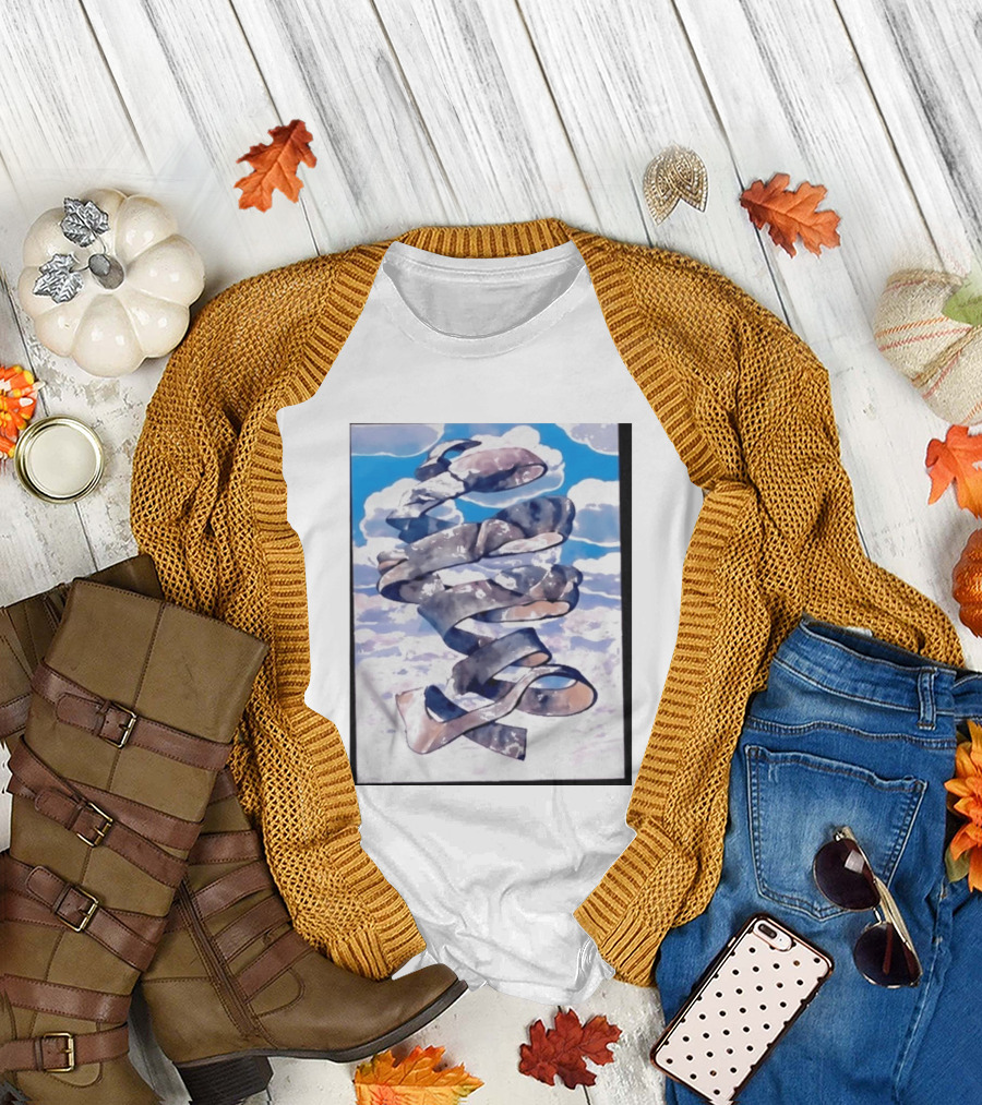 Cloudy Sky Ribbon Twirl T-Shirt