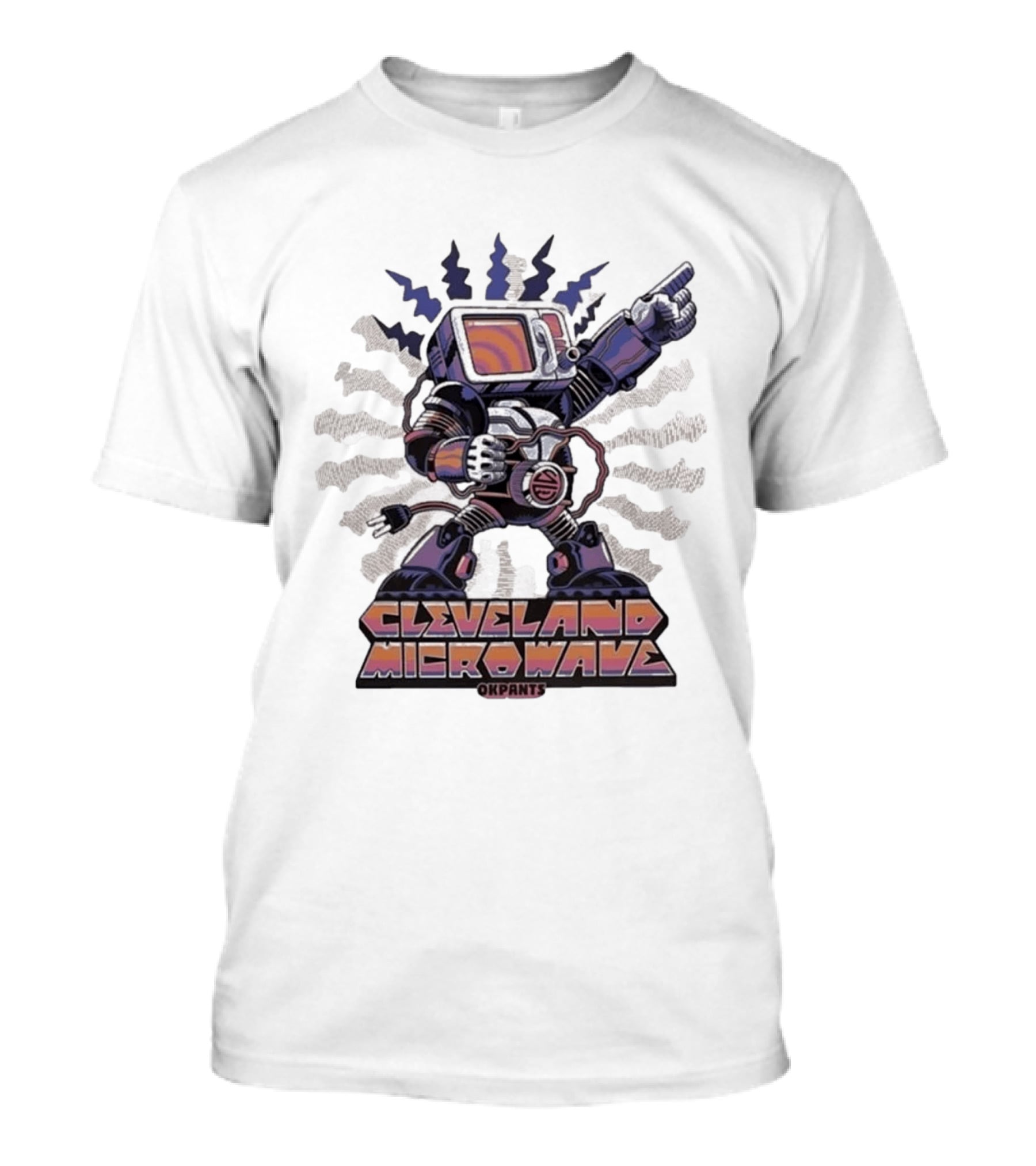 Cleveland Microwave Okpants Retro Robot TV T-Shirt