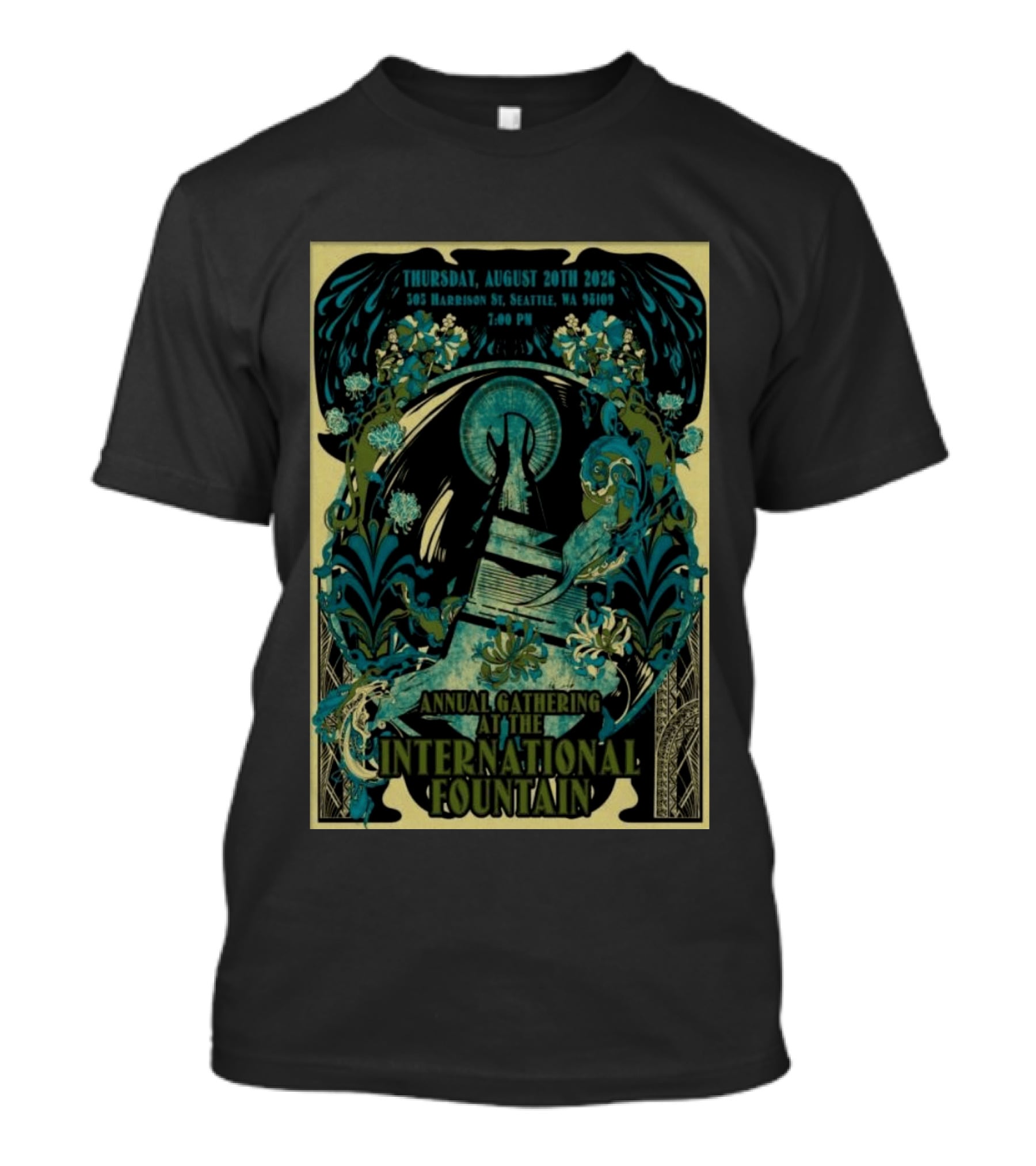 Thursday August 20th 2026 305 Harrison St Seattle WA 98109 7:00 PM Annual Gathering At The International Fountain T-Shirt