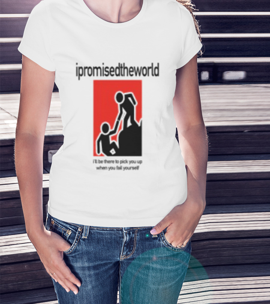 Ipromisedtheworld Helping Hand Support Black Text Red T-Shirt