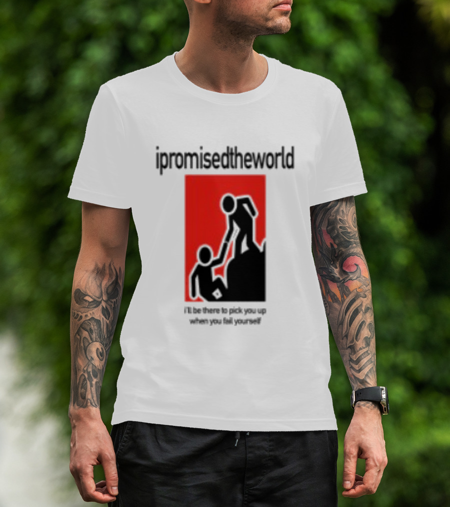 Ipromisedtheworld Helping Hand Support Black Text Red T-Shirt