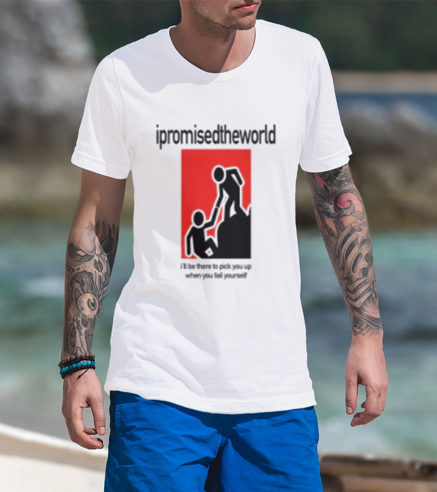 Ipromisedtheworld Helping Hand Support Black Text Red T-Shirt