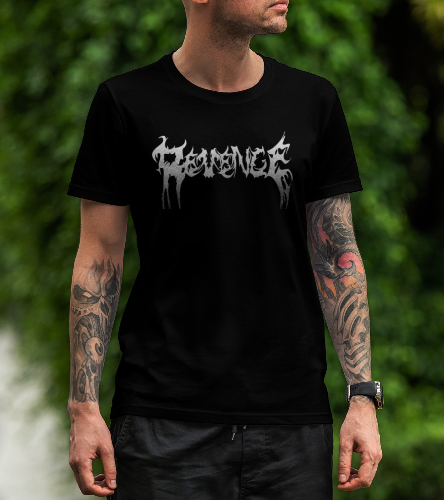 Revenge Store Fv Black Silver Gothic T-Shirt