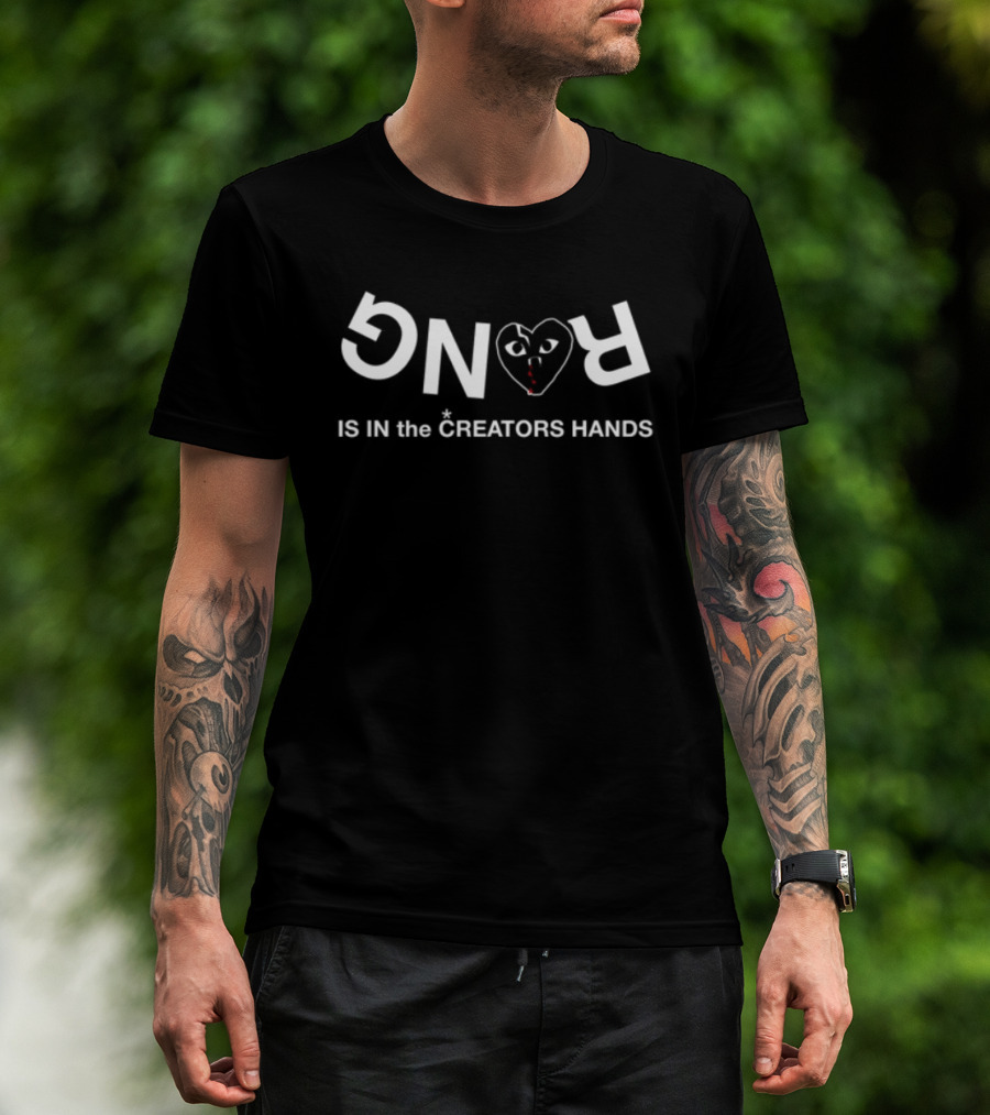 Revenge Is In The Creators Hands Rvg Heart Design Black T-Shirt