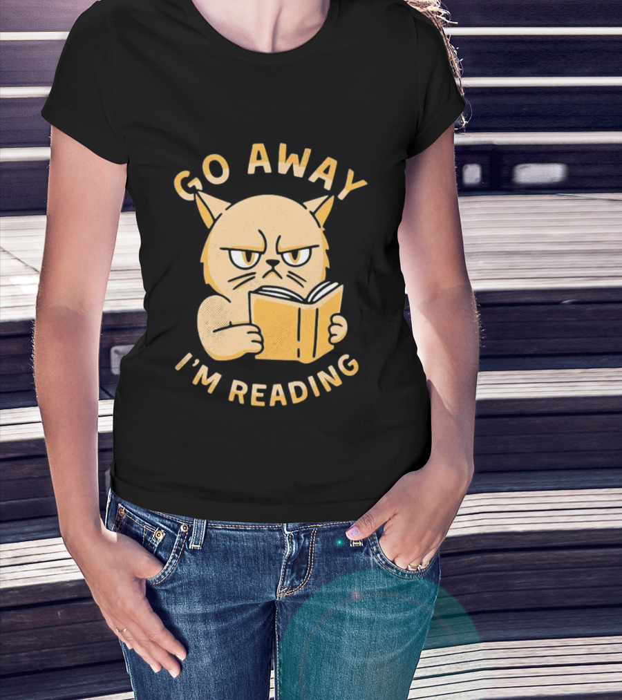 Go Away I'm Reading Grumpy Cat Book Lover T-Shirt
