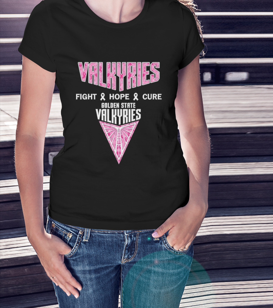 Golden State Valkyries Fight Hope Cure Breast Cancer Awareness WNBA T-Shirt