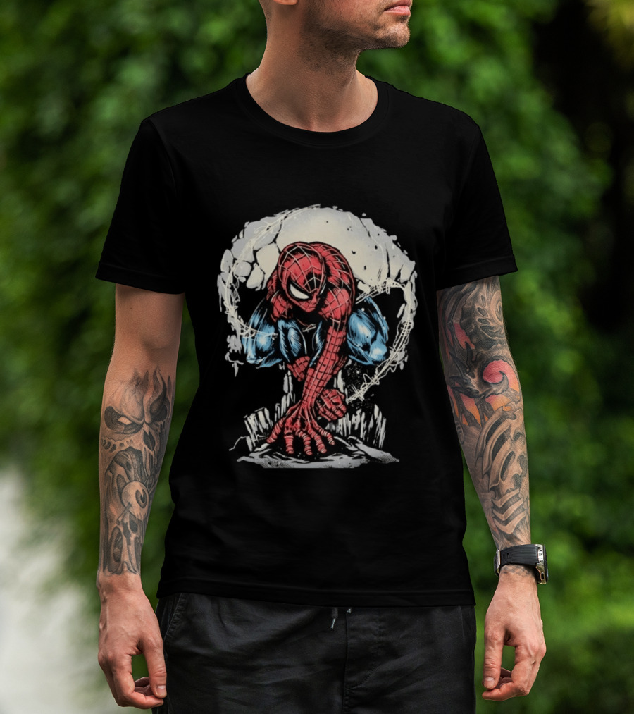 Spider Man Crouching Hero Marvel Comic Book T-Shirt
