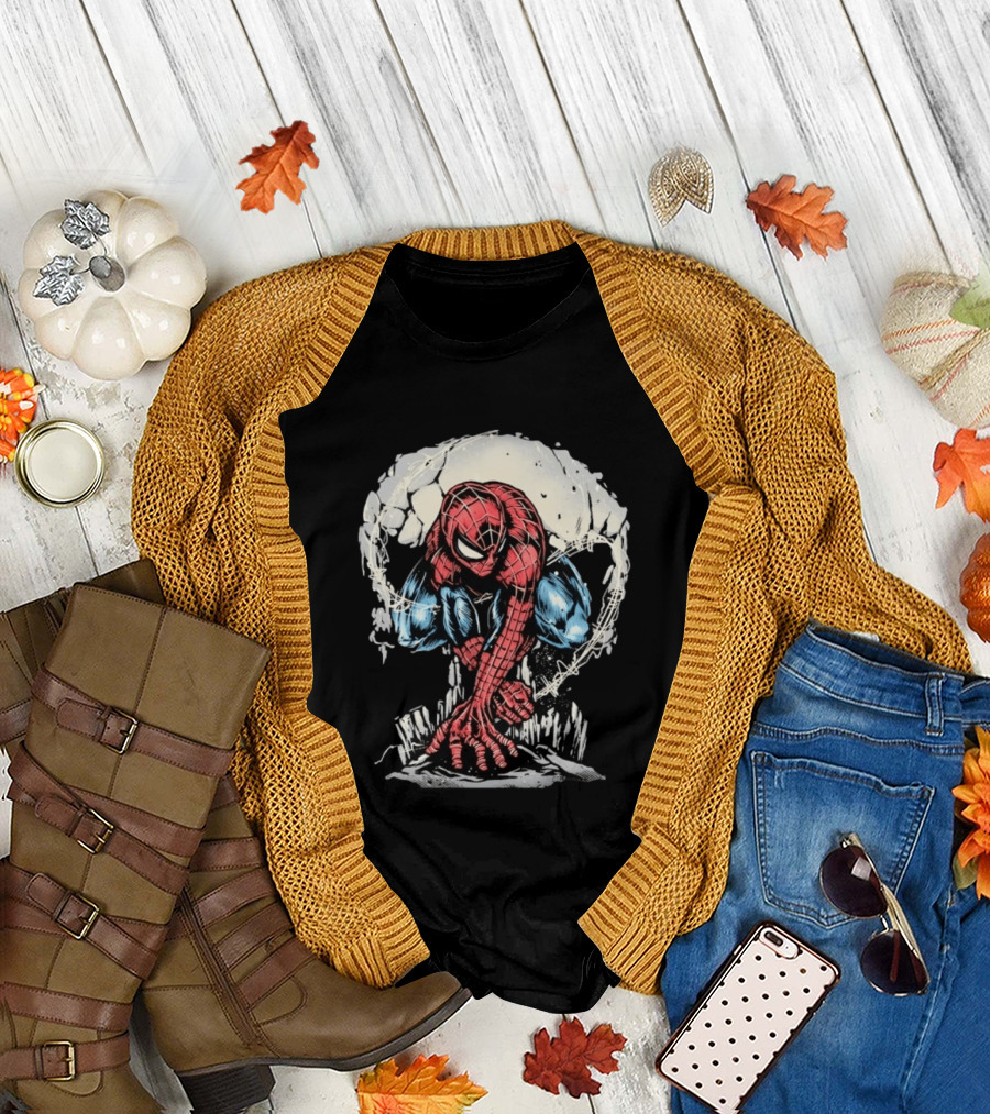 Spider Man Crouching Hero Marvel Comic Book T-Shirt