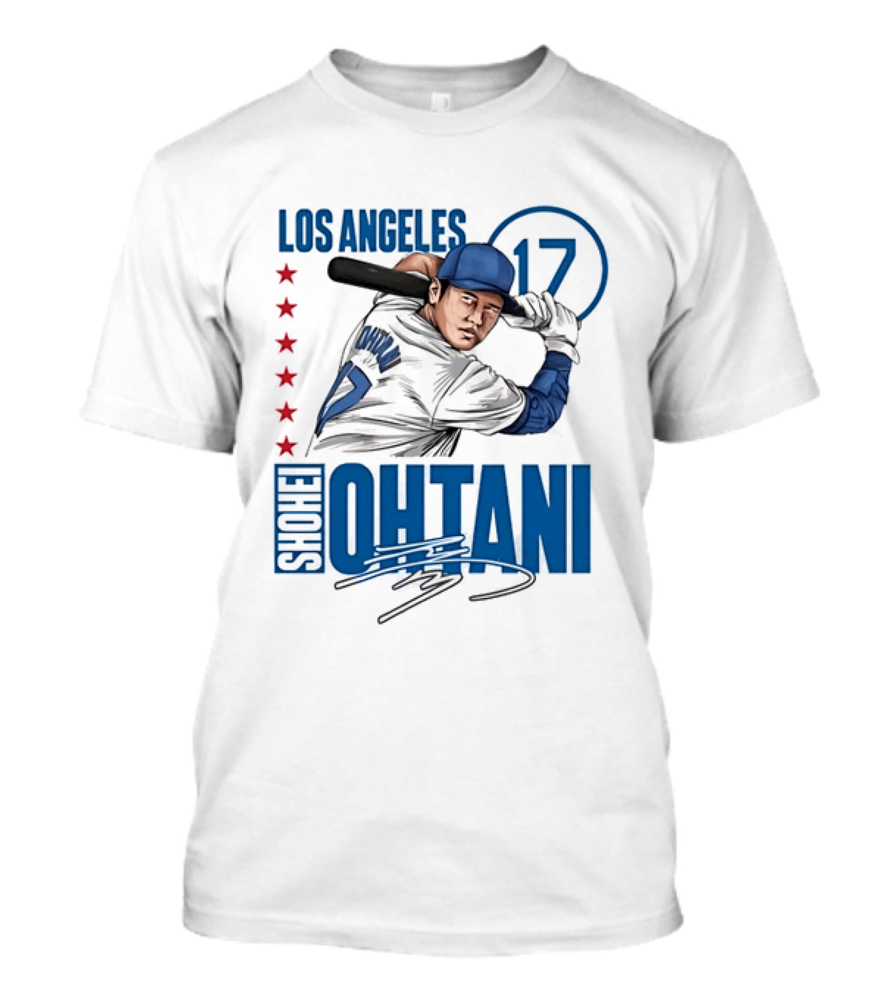 Los Angeles Shohei Ohtani 17 MLB Baseball Player Graphic With Stars T-Shirt