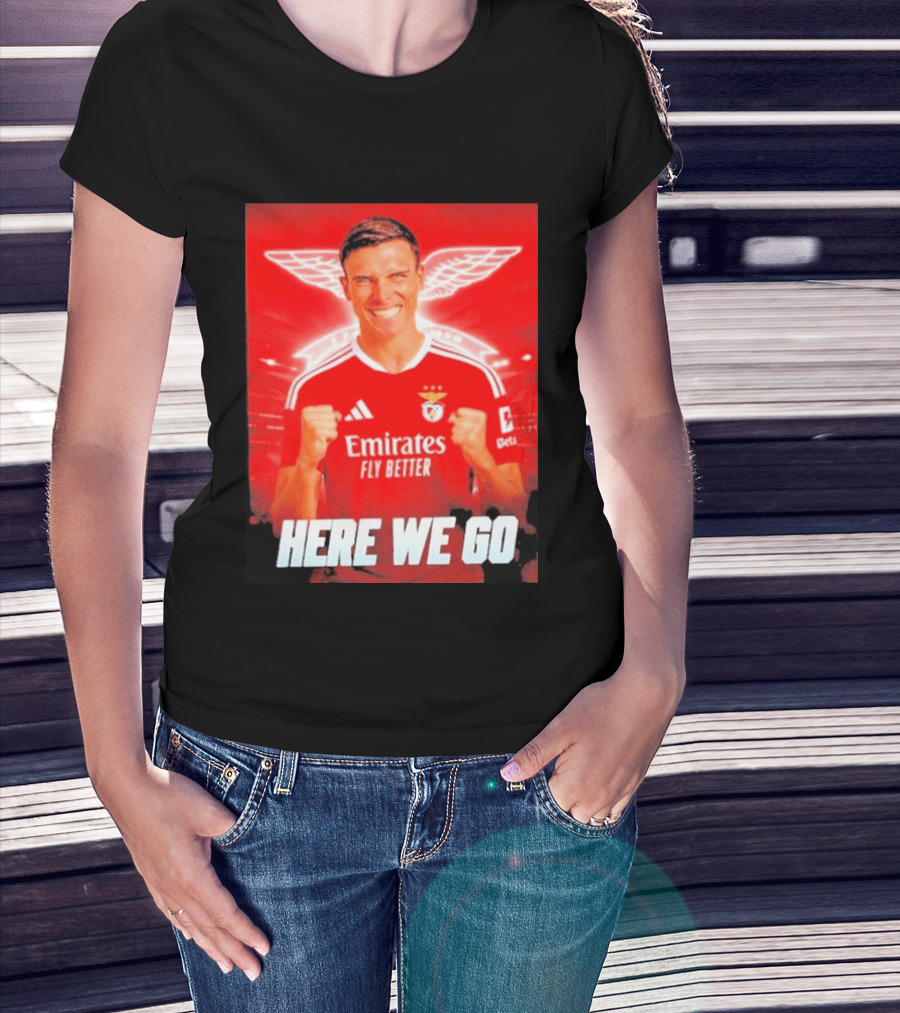 João Palhinha Benfica Transfer Here We Go Emirates Fly Better T-Shirt
