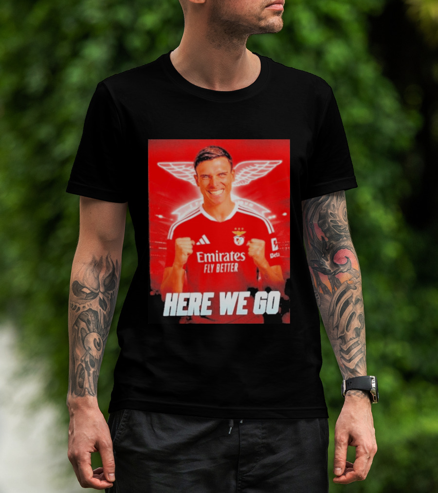 João Palhinha Benfica Transfer Here We Go Emirates Fly Better T-Shirt